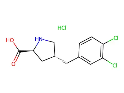 (2S,4R)-4-(3,4-Dichlorobenzyl)pyrrolidine-2-carboxylic acid hydrochloride structure