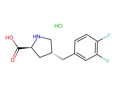(R)-gamma-(3,4-difluoro-benzyl)-L-proline-HCl structure