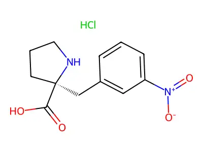 (S)-2-(3-Nitrobenzyl)pyrrolidine-2-carboxylic acid hydrochloride structure