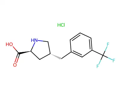 (2S,4R)-4-(3-(Trifluoromethyl)benzyl)pyrrolidine-2-carboxylic acid hydrochloride structure