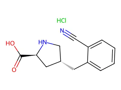 (2S,4R)-4-(2-Cyanobenzyl)pyrrolidine-2-carboxylic acid hydrochloride structure