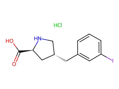 (2S,4R)-4-(3-Iodobenzyl)pyrrolidine-2-carboxylic acid hydrochloride structure