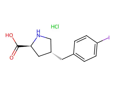 (2S,4R)-4-(4-Iodobenzyl)pyrrolidine-2-carboxylic acid hydrochloride structure