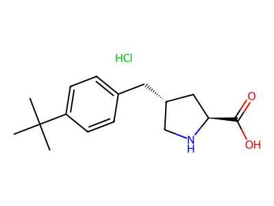 (2S,4R)-4-(4-(tert-Butyl)benzyl)pyrrolidine-2-carboxylic acid hydrochloride structure