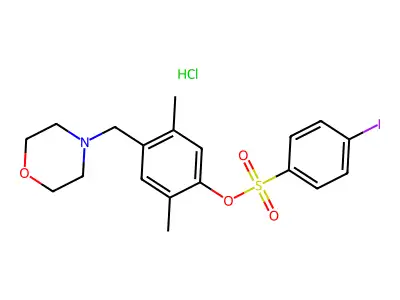 2,5-Dimethyl-4-(morpholinomethyl)phenyl 4-iodobenzenesulfonate hydrochloride structure