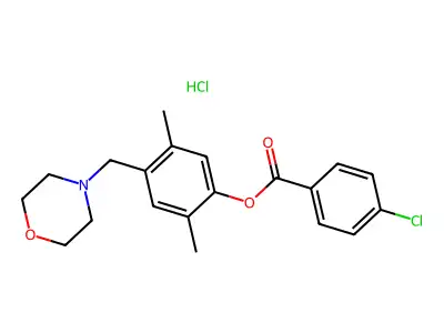 2,5-Dimethyl-4-(morpholinomethyl)phenyl 4-chlorobenzenecarboxylate hydrochloride structure