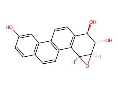 9-Hydroxychrysene-1,2-diol-3,4-oxide structure