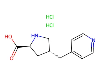 (2S,4R)-4-(pyridin-4-ylmethyl)pyrrolidine-2-carboxylic acid dihydrochloride structure