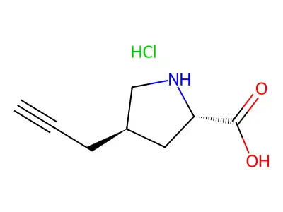 (2S,4R)-4-(Prop-2-yn-1-yl)pyrrolidine-2-carboxylic acid hydrochloride structure