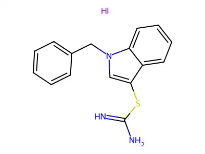 1-Benzyl-1H-indol-3-yl imidothiocarbamate hydroiodide structure