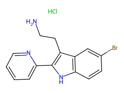 2-(5-Bromo-2-(pyridin-2-yl)-1H-indol-3-yl)ethanamine hydrochloride structure