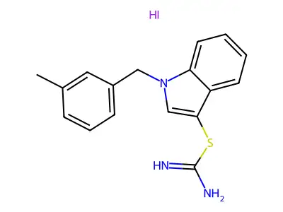 1-(3-Methylbenzyl)-1H-indol-3-yl imidothiocarbamate hydroiodide structure