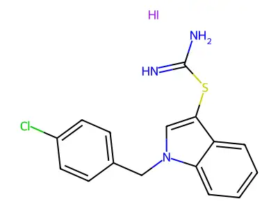 1-(4-Chlorobenzyl)-1H-indol-3-yl imidothiocarbamate hydroiodide structure