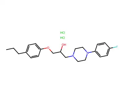 1-[4-(4-fluorophenyl)piperazin-1-yl]-3-(4-propylphenoxy)propan-2-ol Dihydrochloride structure