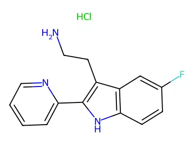 3-(2-Aminoethyl)-5-fluoro-2-pyridin-2-yl-1H-indole hydrochloride structure