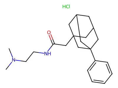 N-[2-(Dimethylamino)ethyl]-2-(3-phenyladamantan-1-YL)acetamide hydrochloride structure