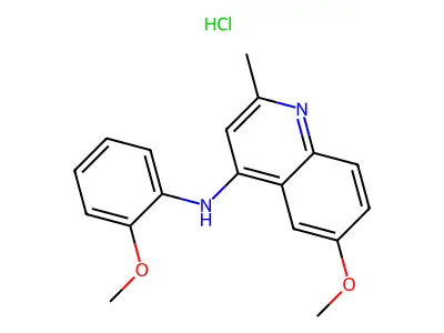 6-methoxy-N-(2-methoxyphenyl)-2-methylquinolin-4-amine hydrochloride structure