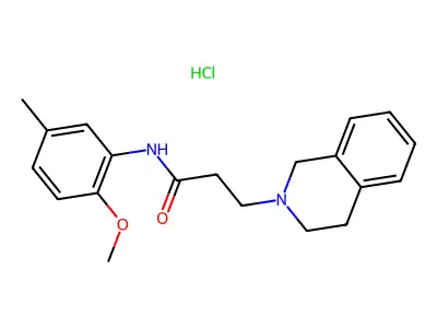 3-(3,4-dihydro-1H-isoquinolin-2-yl)-N-(2-methoxy-5-methylphenyl)propanamide;hydrochloride structure