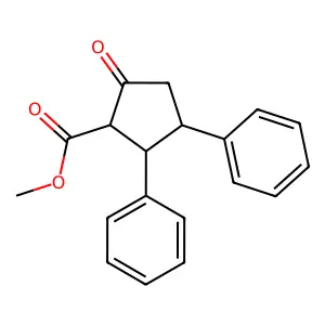 Methyl 5-oxo-2,3-diphenylcyclopentanecarboxylate structure
