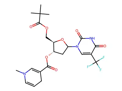 3'-(N-methyl-1,4-nicotinoyl)-5'-pivaloyltrifluorothymidine structure
