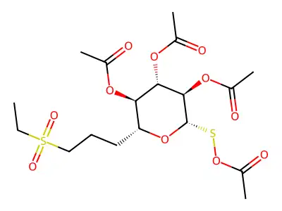 beta-D-Glucopyranoside, 2-(ethylsulfonyl)ethyl 1-thio-, tetraacetate structure