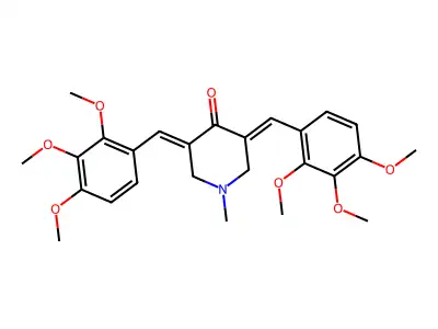 1-Methyl-3,5-bis[(2,3,4-trimethoxyphenyl)methylidene]piperidin-4-one structure