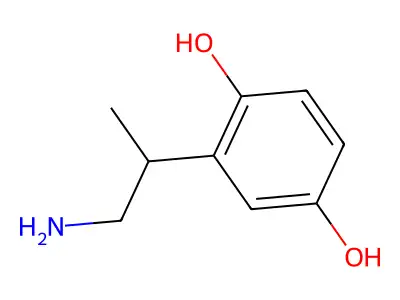 2-(1-Aminopropan-2-yl)benzene-1,4-diol structure