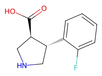 (3S,4R)-4-(2-fluorophenyl)pyrrolidine-3-carboxylic acid structure