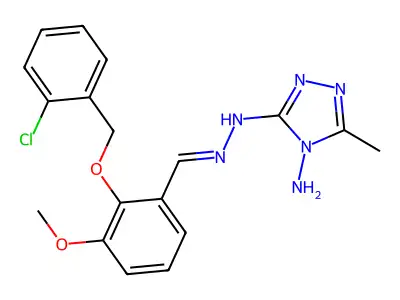 2-[(2-Chlorophenyl)methoxy]-3-methoxybenzaldehyde 2-(4-amino-5-methyl-4H-1,2,4-triazol-3-yl)hydrazone structure