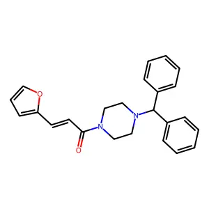 (2E)-1-[4-(diphenylmethyl)piperazin-1-yl]-3-(furan-2-yl)prop-2-en-1-one structure