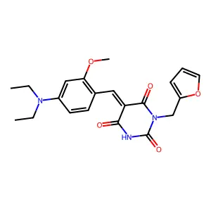 (5Z)-5-[[4-(Diethylamino)-2-methoxyphenyl]methylene]-1-(2-furanylmethyl)-2,4,6(1H,3H,5H)-pyrimidinetrione structure