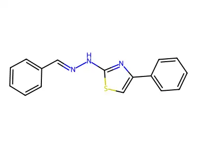 N-[(E)-benzylideneamino]-4-phenyl-1,3-thiazol-2-amine structure