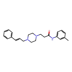N-(3-methylphenyl)-3-{4-[(2E)-3-phenylprop-2-en-1-yl]piperazin-1-yl}propanamide structure