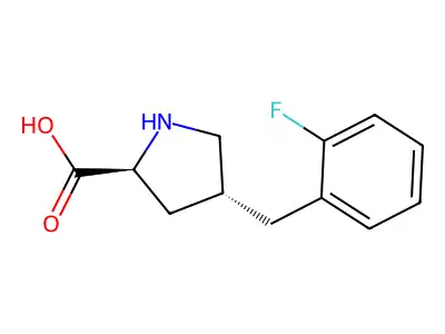 (2S,4R)-4-(2-Fluorobenzyl)pyrrolidine-2-carboxylic acid structure