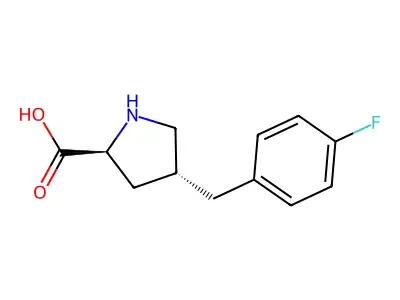 (2S,4R)-4-(4-Fluorobenzyl)pyrrolidine-2-carboxylic acid structure