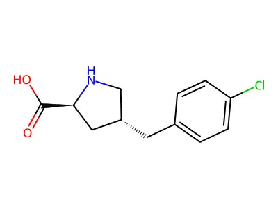 (2S,4R)-4-(4-Chlorobenzyl)pyrrolidine-2-carboxylic acid structure