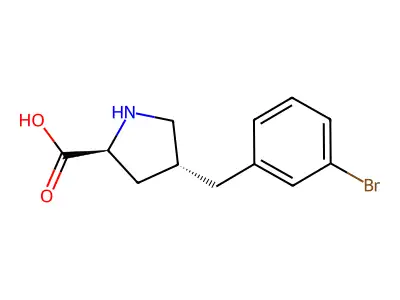 (2S,4R)-4-(3-Bromobenzyl)pyrrolidine-2-carboxylic acid structure