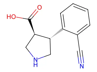 (3S,4R)-4-(2-cyanophenyl)pyrrolidine-3-carboxylic acid structure
