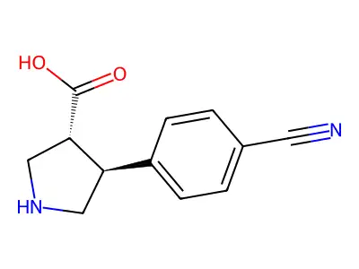 (3S,4R)-4-(4-cyanophenyl)pyrrolidine-3-carboxylic acid structure