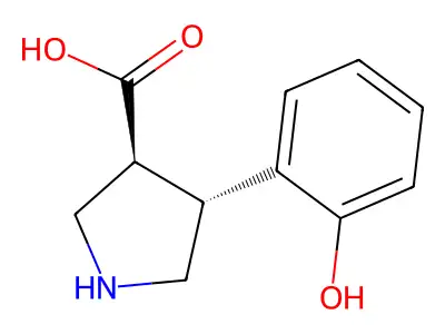 rac-(3R,4S)-4-(2-hydroxyphenyl)pyrrolidine-3-carboxylic acid structure
