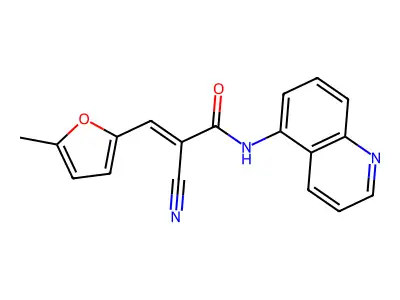 (E)-2-cyano-3-(5-methyl-2-furyl)-N-(5-quinolyl)acrylamide;hydrochloride structure