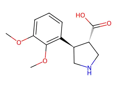 (3S,4R)-4-(2,3-dimethoxyphenyl)pyrrolidine-3-carboxylic acid structure