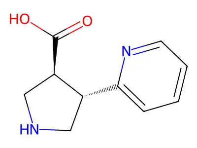 (3S,4S)-4-(pyridin-2-yl)pyrrolidine-3-carboxylic acid structure