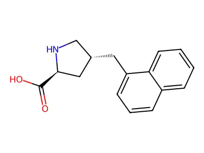 (2S,4R)-4-(naphthalen-1-ylmethyl)pyrrolidine-2-carboxylic acid structure