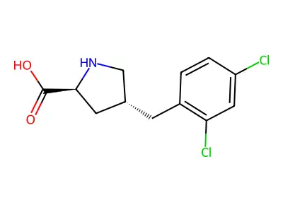 (2S,4R)-4-(2,4-Dichlorobenzyl)pyrrolidine-2-carboxylic acid structure