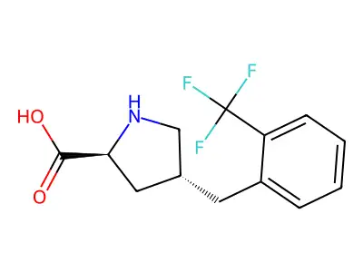 (2S,4R)-4-(2-(Trifluoromethyl)benzyl)pyrrolidine-2-carboxylic acid structure