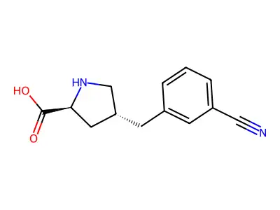 (2S,4R)-4-(3-Cyanobenzyl)pyrrolidine-2-carboxylic acid structure