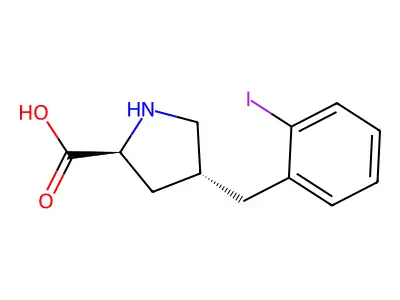 (2S,4R)-4-(2-Iodobenzyl)pyrrolidine-2-carboxylic acid structure