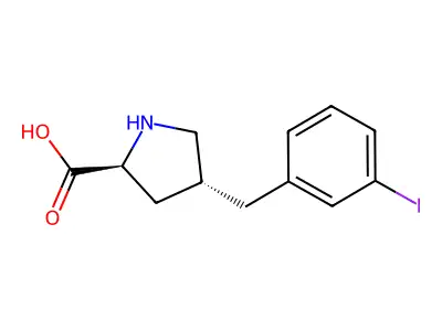 (2S,4R)-4-(3-Iodobenzyl)pyrrolidine-2-carboxylic acid structure