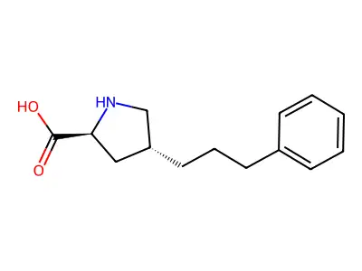 (2S,4R)-4-(3-phenylpropyl)pyrrolidine-2-carboxylic Acid structure